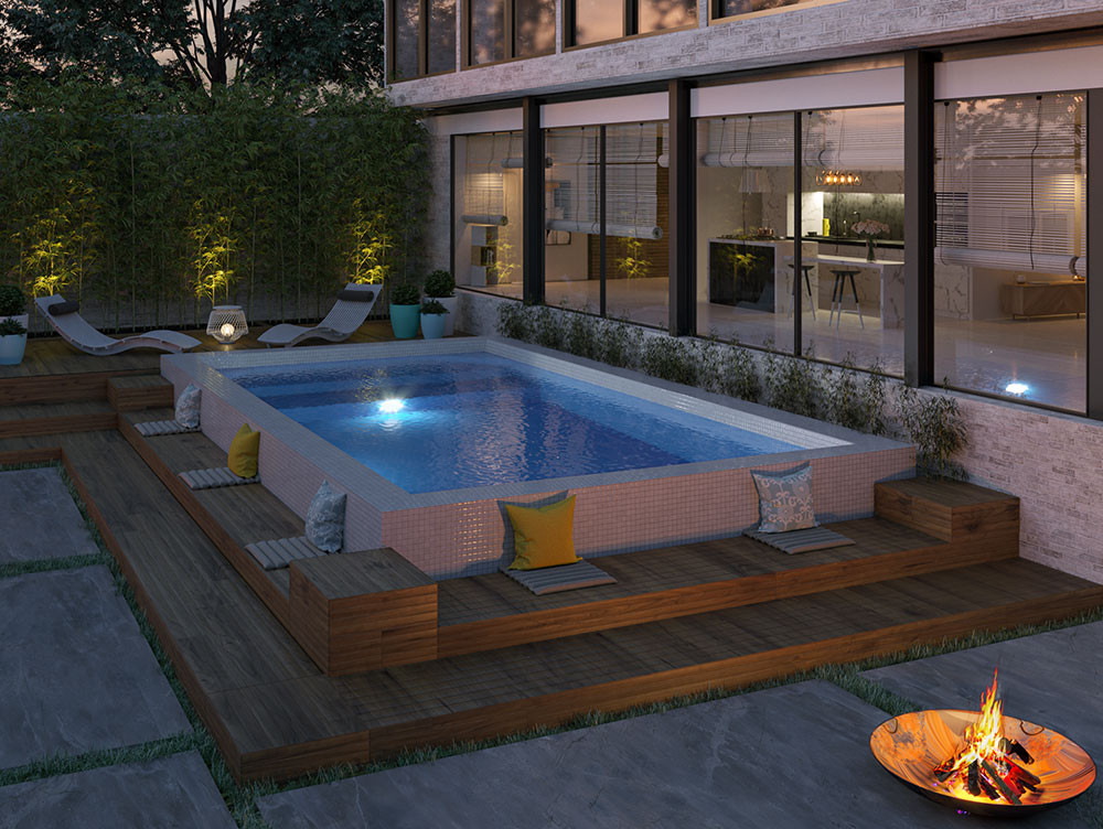 semi-inground pool